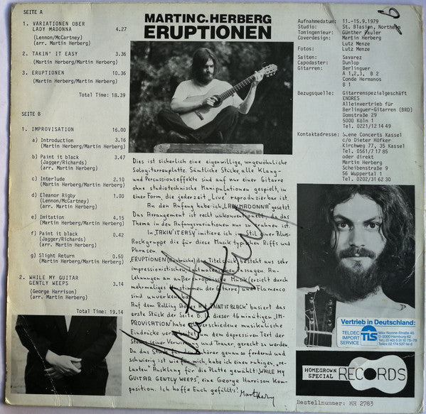 Martin C. Herberg : Eruptionen (LP, Album)
