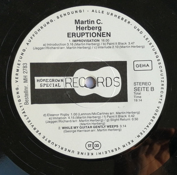 Martin C. Herberg : Eruptionen (LP, Album)