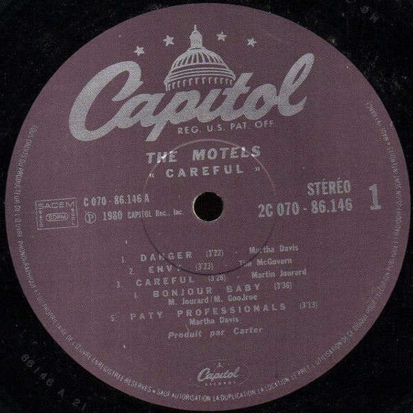 The Motels : Careful (LP, Album)
