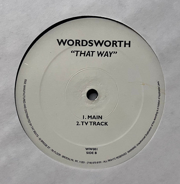 Wordsworth : On Your Feet / That Way (12")