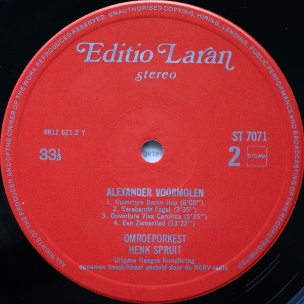 Alexander Voormolen : Orkestwerken (LP)
