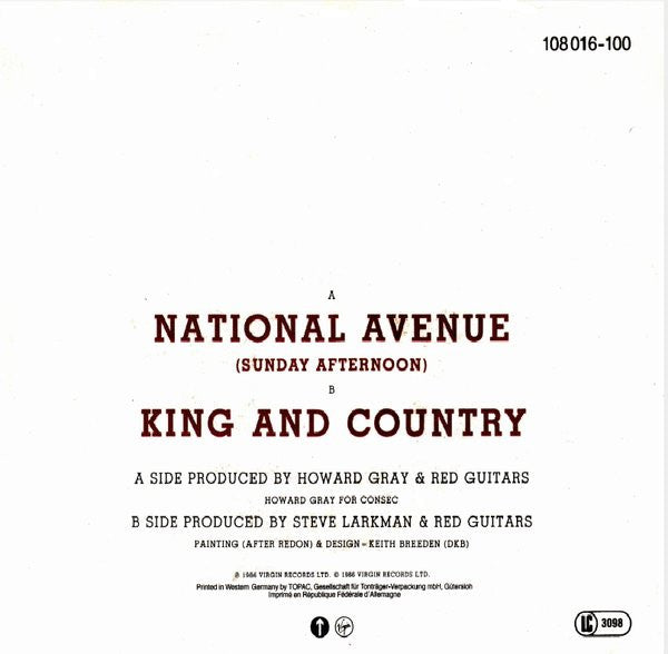 Red Guitars : National Avenue (Sunday Afternoon) (7", Single)