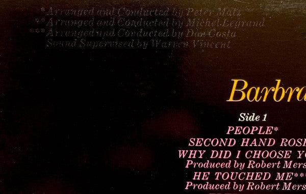 Barbra Streisand : Barbra Streisand's Greatest Hits (LP, Comp)