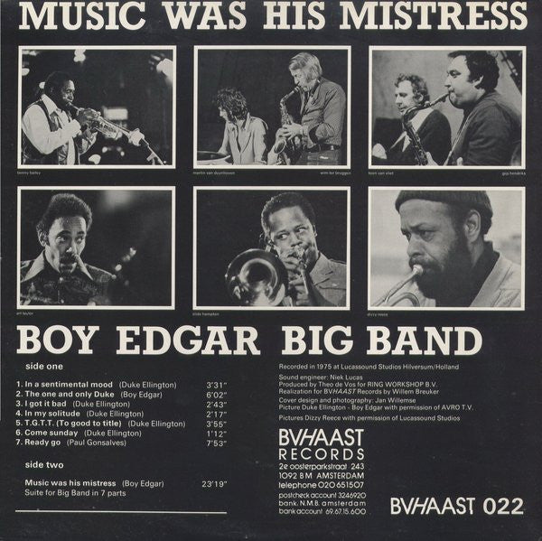 Boy Edgar : Music Was His Mistress, An Hommage To Edward Kennedy Ellington (LP, Album, Gat)