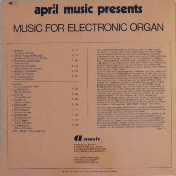 Bernard Drukker : Music For Electronic Organ (LP)