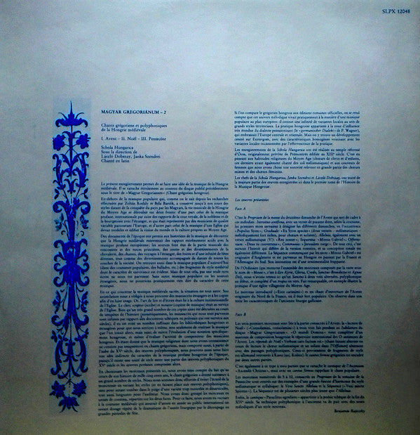 Schola Hungarica : Magyar Gregoriánum 2 (Gregorian Chants From Hungary) (LP, RE)