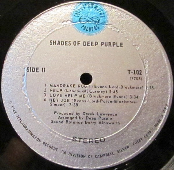 Deep Purple : Shades Of Deep Purple (LP, Album, Ter)