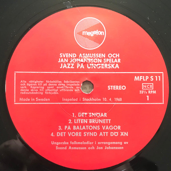 Svend Asmussen, Jan Johansson : Svend Asmussen Och Jan Johansson Spelar Jazz På Ungerska (LP, Album)