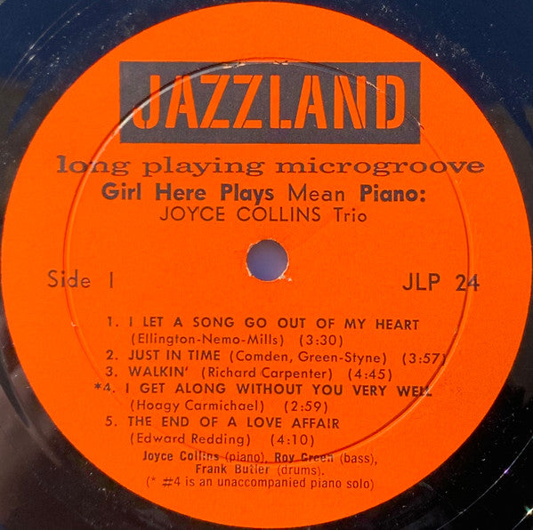 Joyce Collins Trio : Girl Here Plays Mean Piano : Joyce Collins Trio (LP, Album)