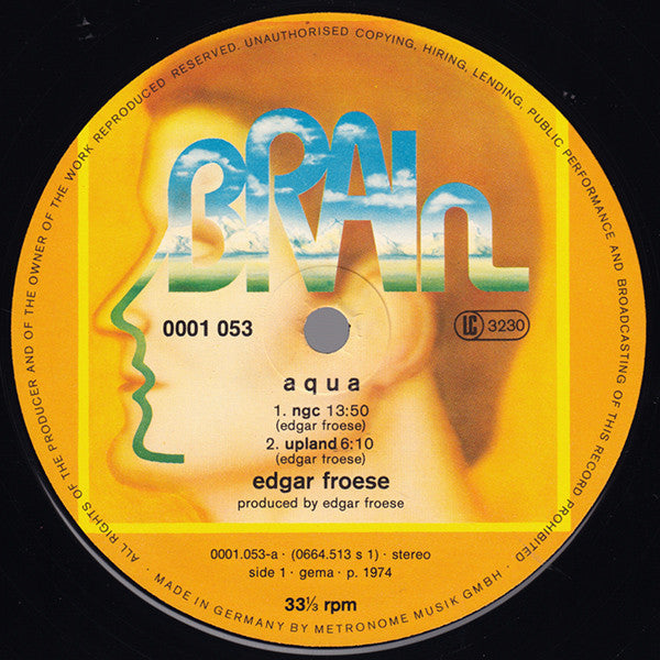 Edgar Froese : Aqua (LP, Album, RE, Gat)