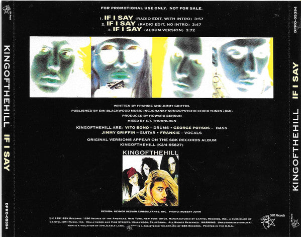 Kingofthehill : If I Say (CD, Single, Promo)