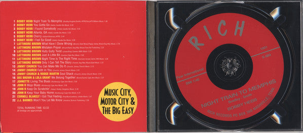 Various : The Rich Records Story / Music City, Motor City & The Big Easy (CD, Comp, RM)