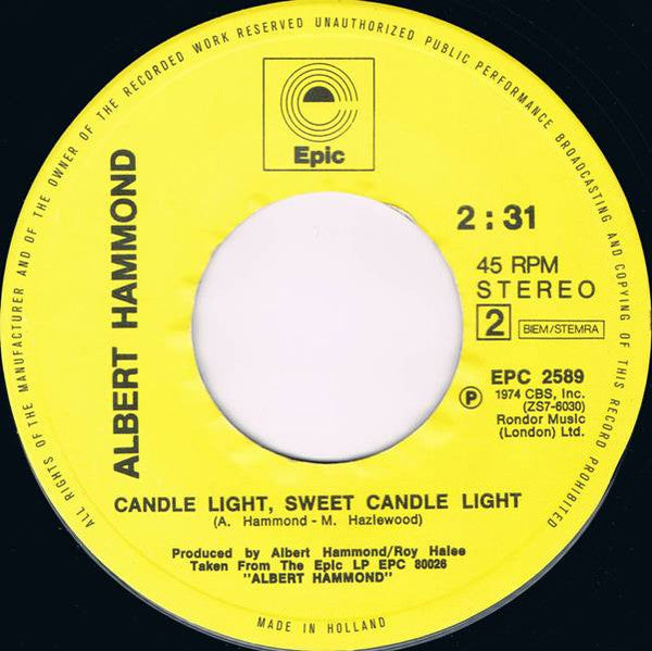 Albert Hammond : I Don't Wanna Die In An Air Disaster (7", Single)