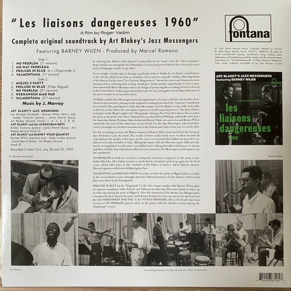 Art Blakey & The Jazz Messengers Avec Barney Wilen : Les Liaisons Dangereuses 1960 (LP, Album, Mono, RE, 180)