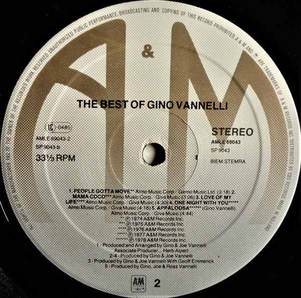 Gino Vannelli : The Best Of Gino Vannelli (LP, Comp)