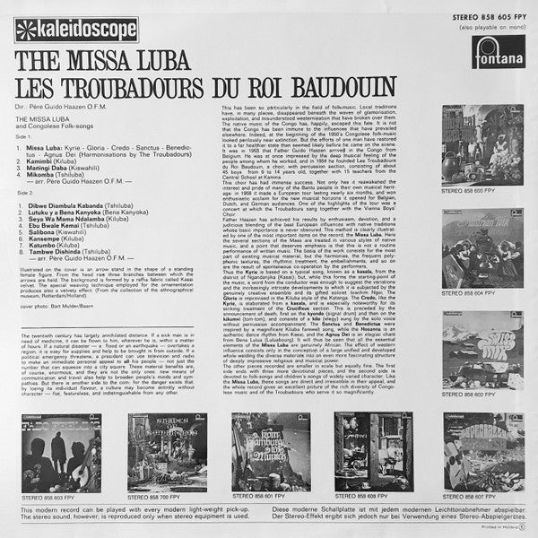 Les Troubadours Du Roi Baudouin : The Missa Luba (LP, Album)