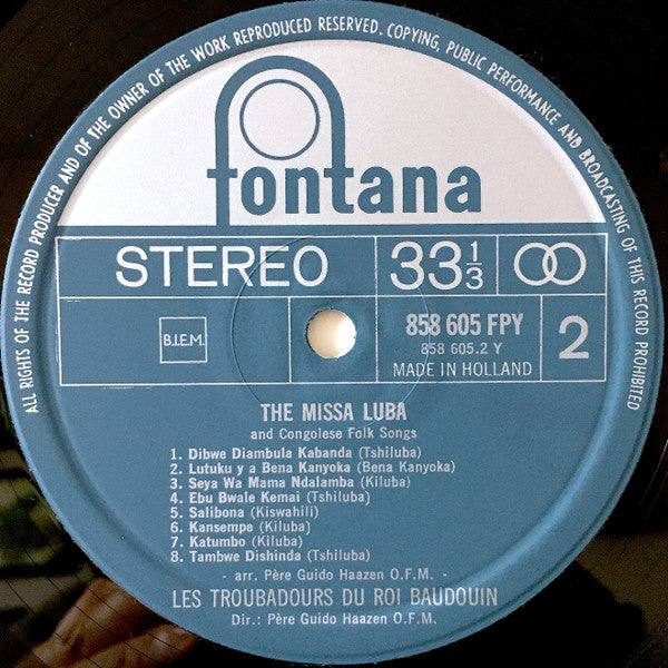 Les Troubadours Du Roi Baudouin : The Missa Luba (LP, Album)