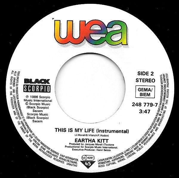 Eartha Kitt : This Is My Life (7", Single)