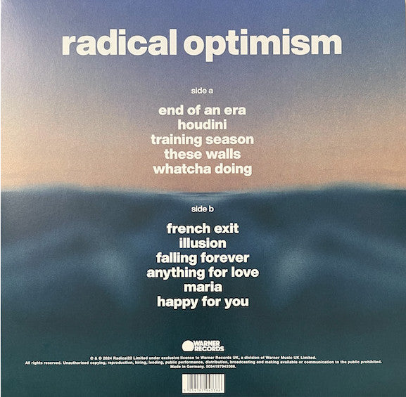 Dua Lipa : Radical Optimism (LP, Album, Blu)