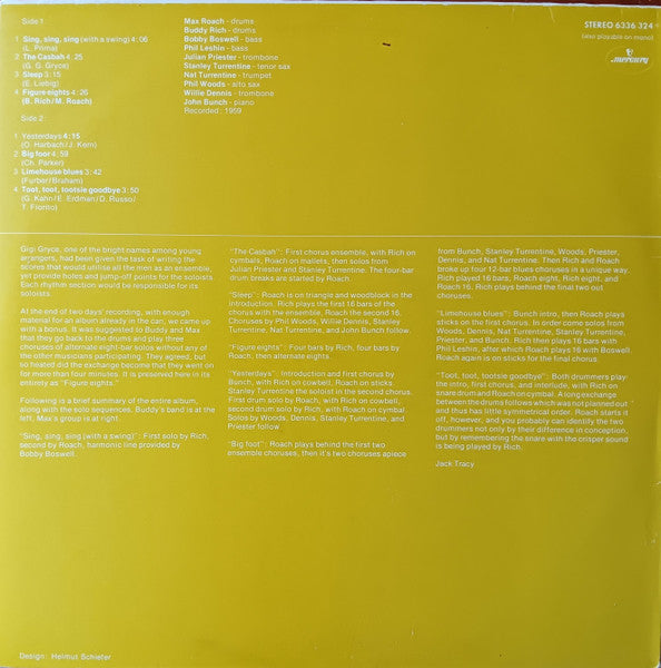 Buddy Rich And Max Roach : Rich Versus Roach (LP, Album)