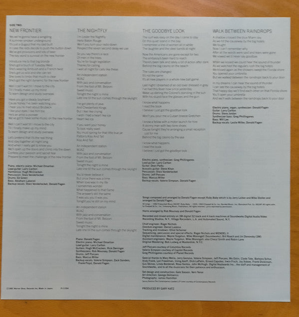 Donald Fagen = Donald Fagen : The Nightfly = ナイトフライ (LP, Album)