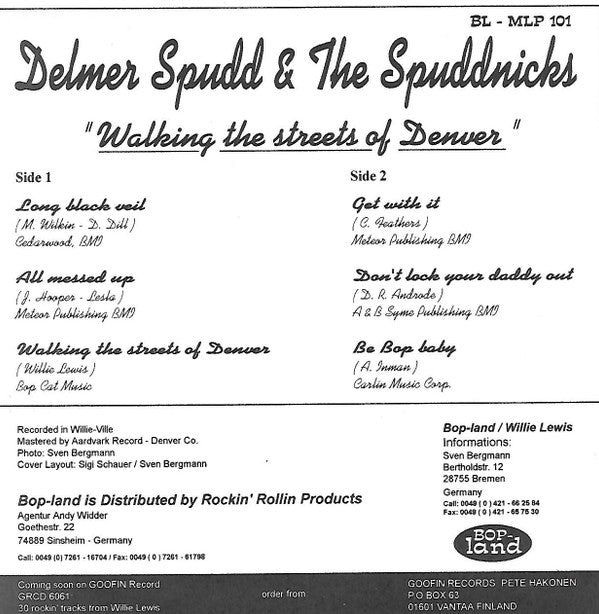 Delmer Spudd & The Spuddnicks : Walking The Streets Of Denver (7", EP, Yel)