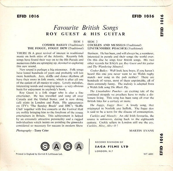 Roy Guest : Roy Guest And His Guitar (7", EP)