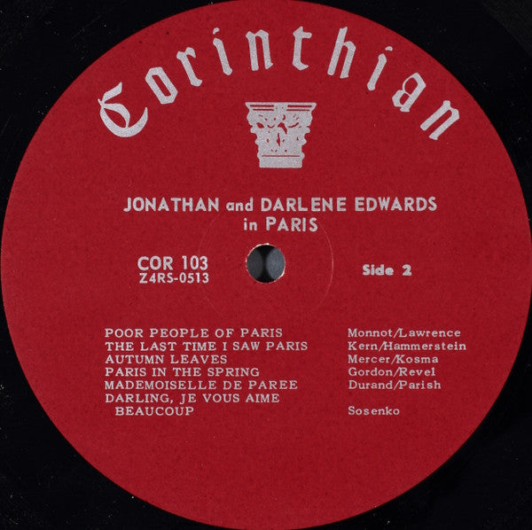 Jonathan And Darlene Edwards : In Paris (LP, Album, RE, RM)