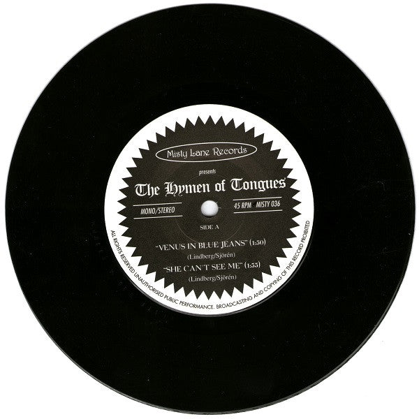 The Hymen Of Tongues : Venus In Blue Jeans (7", EP, Mono)