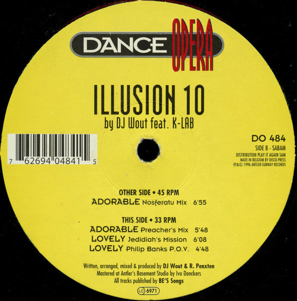 Illusion 10* By DJ Wout Feat. K-Lab : Adorable (12")