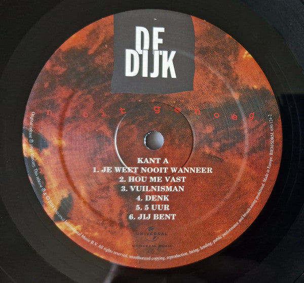 De Dijk : Nooit Genoeg (LP, Album, RE)