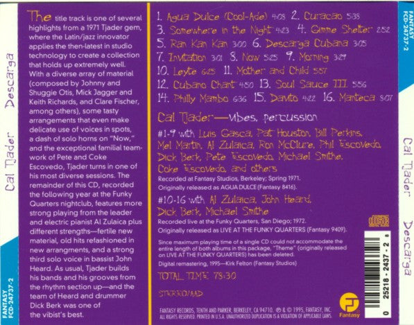 Cal Tjader : Descarga (CD, Comp, RM)