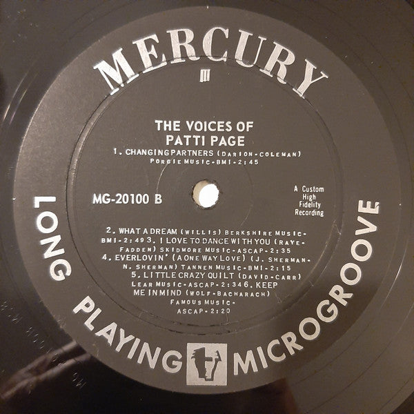 Patti Page : The Voices Of Patti Page (LP, Album, Mono, RP)