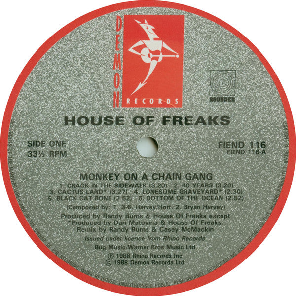 House Of Freaks : Monkey On A Chain Gang (LP, Album)