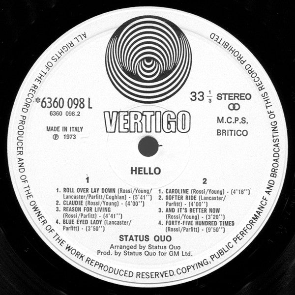Status Quo : Hello! (LP, Album)