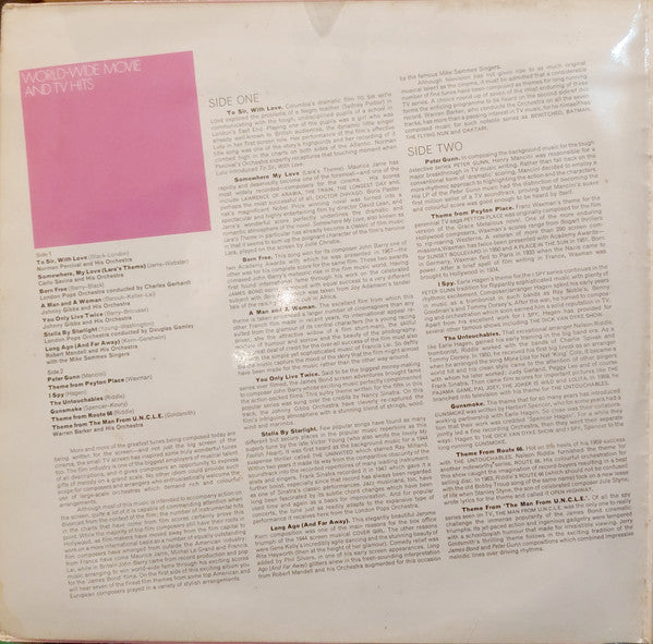 Various : World-Wide Movie And TV Hits / Broadway Hit Parade (2xLP, Comp)