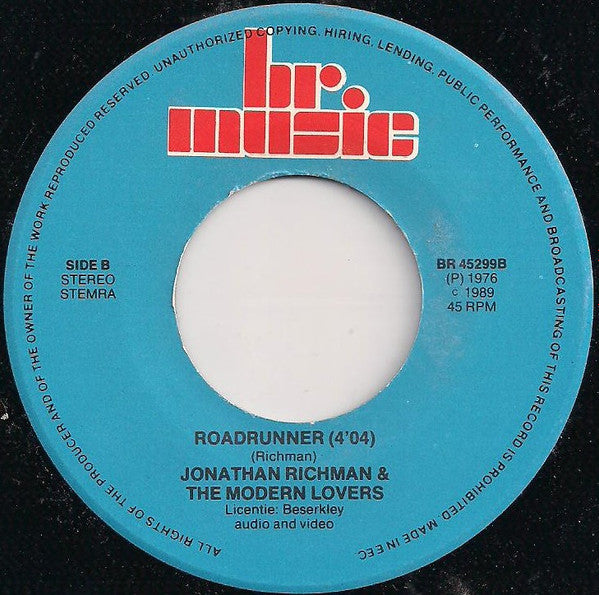 Jonathan Richman & The Modern Lovers : Egyptian Reggae / Roadrunner (7", Single, RE)