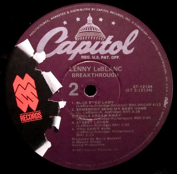 Lenny LeBlanc : Breakthrough (LP, Album, Win)