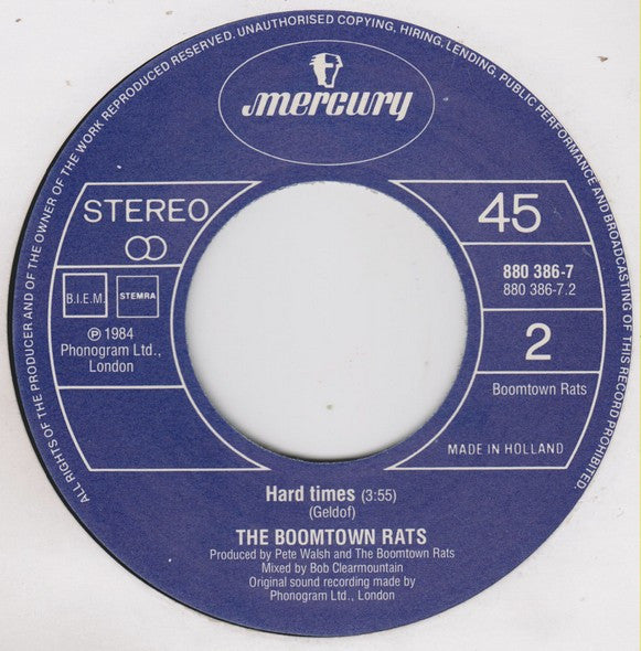 The Boomtown Rats : Dave (7", Single)