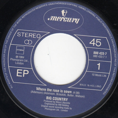 Big Country : Where The Rose Is Sown (7", Single)