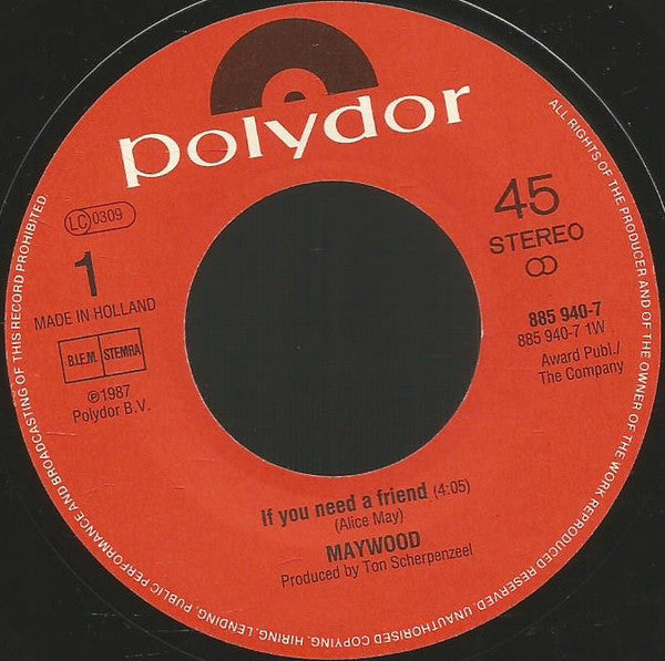 Maywood : If You Need A Friend (7", Single)