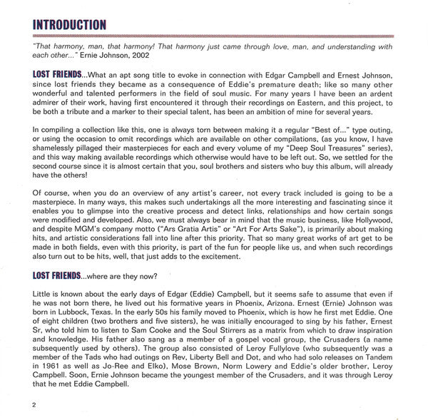 Eddie & Ernie : Lost Friends (CD, Comp, Mono, RM)