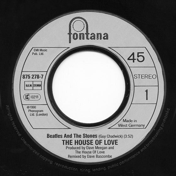 The House Of Love : Beatles And The Stones (Remix) (7", Single)