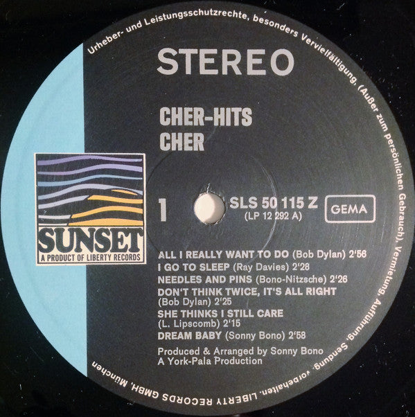 Cher : Chér Hits (LP, Album, RE)