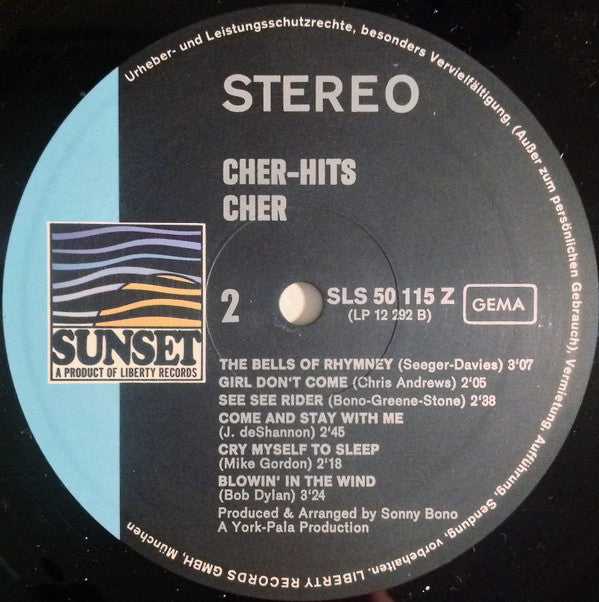 Cher : Chér Hits (LP, Album, RE)