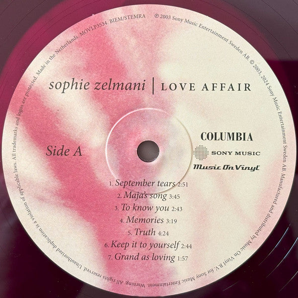 Sophie Zelmani : Love Affair (LP, Num, 180)