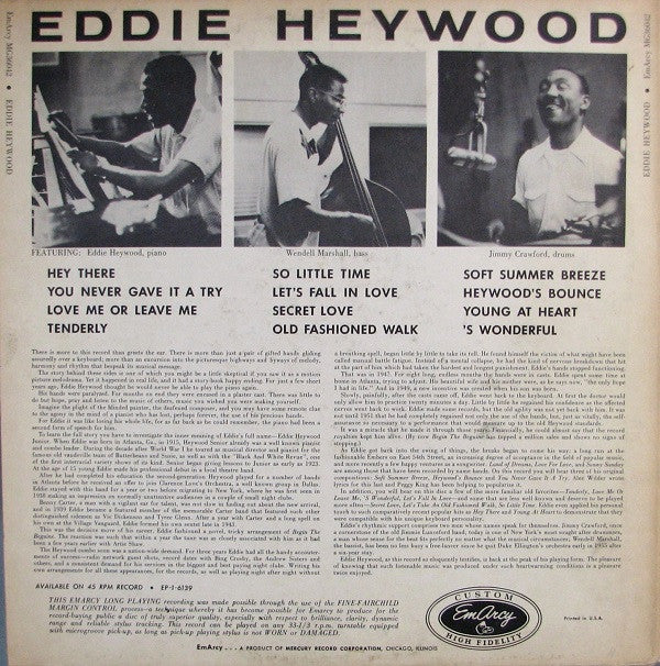 Eddie Heywood : Eddie Heywood (LP, Album, Mono)