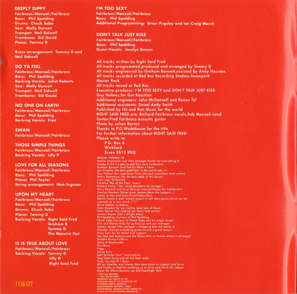 Right Said Fred : Up (CD, Album)