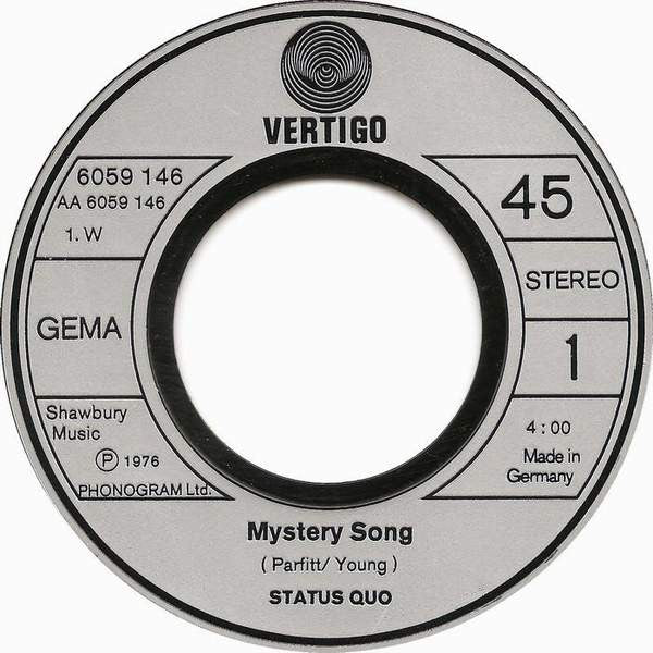 Status Quo : Mystery Song (7", Single)