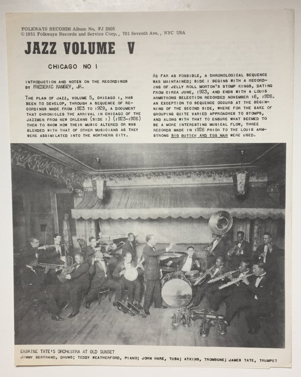 Various : Jazz Volume 5: Chicago No. 1 (LP, Comp, RE)